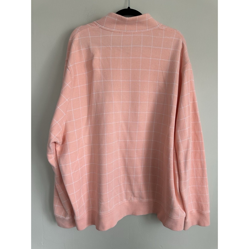 SET OF 2 Lands End Pullover Mens 2XL Blue Pink Plaid Sweater Quarter 1/4 Zip - Picture 7 of 16